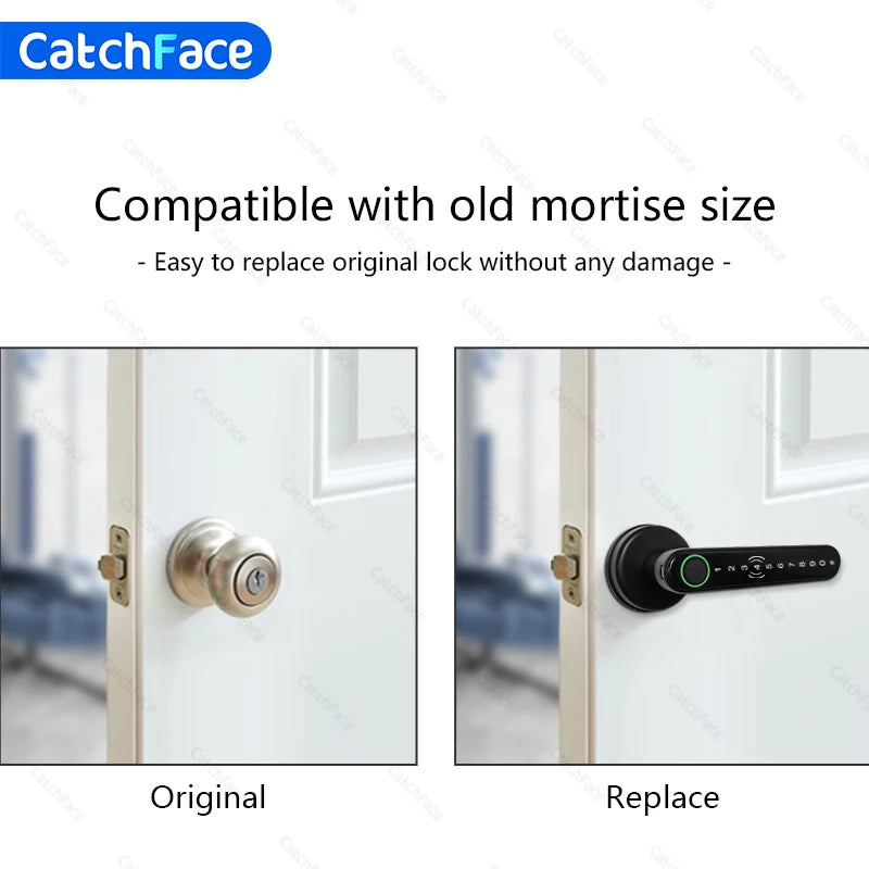 Bluetooth Biometric Fingerprint Card Code lock with Keys TTlock APP Digital Smart door lock Electronic Handle Lock