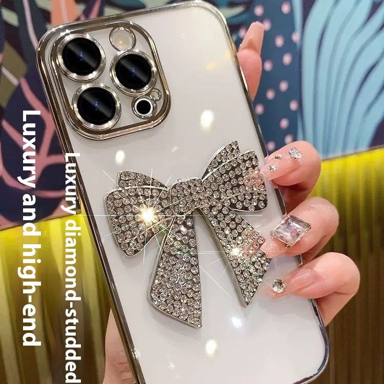 Electroplating Comes With Lens Protector Diamond Bow Phone Case