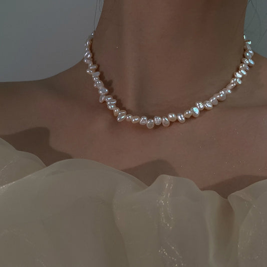 Natural Baroque Pearl Necklace Light Luxury And Small Group