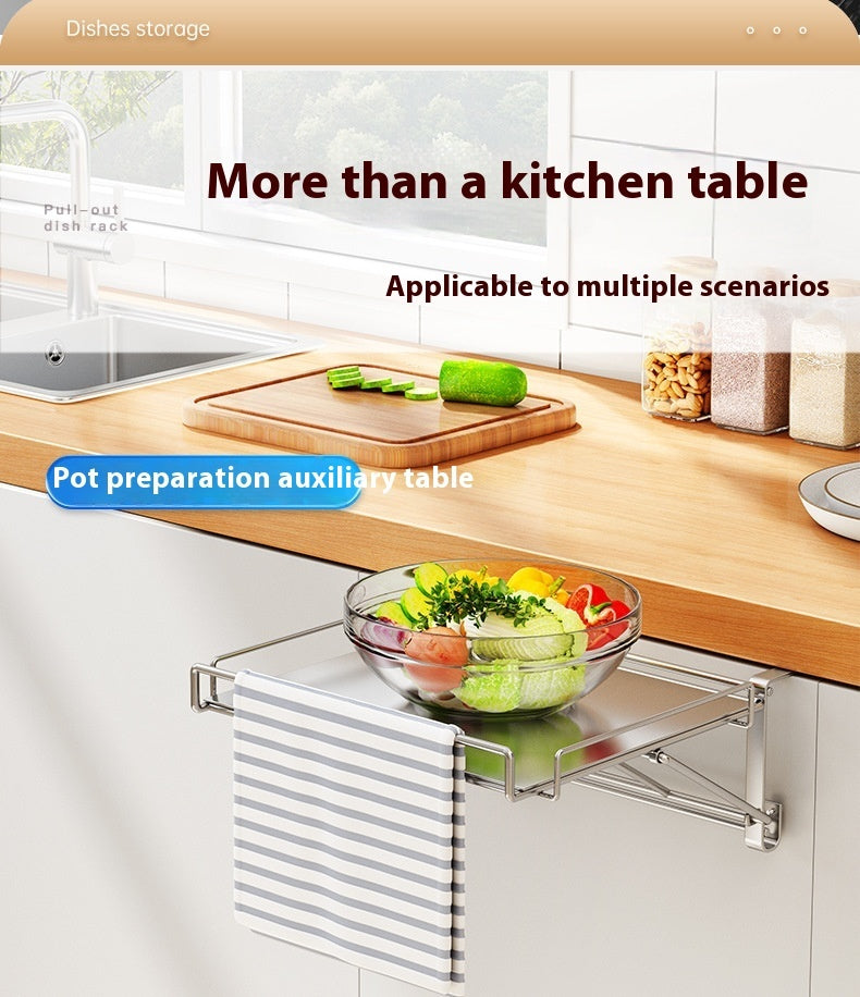 Stainless Steel Foldable Kitchen Countertop Commodity Shelf