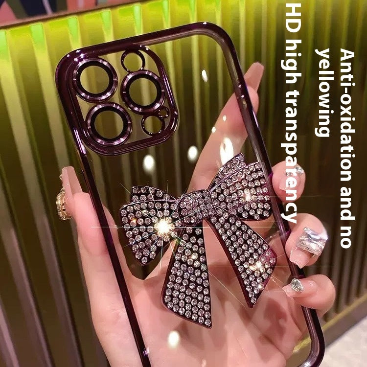 Electroplating Comes With Lens Protector Diamond Bow Phone Case