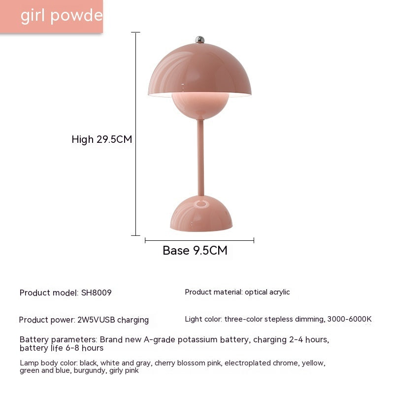 Mushroom Table Lamp Desk Lamp Touch Portable Lamp LED Rechargeable Night Light For Room Bedroom Home Decoration Gifts Table Lamp