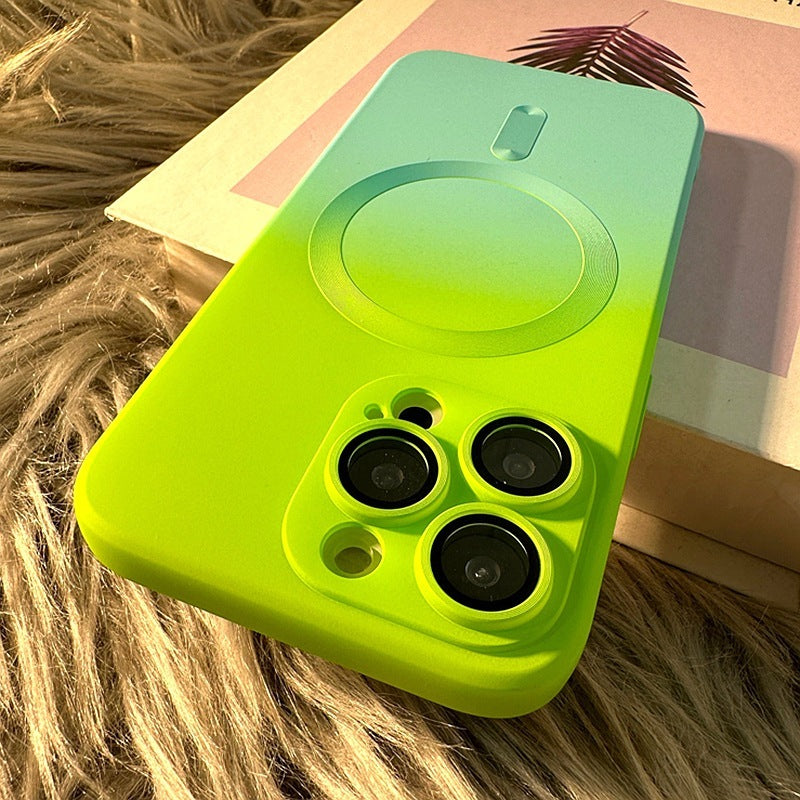 Liquid Silicone Two-tone Gradient Magnetic Phone Case