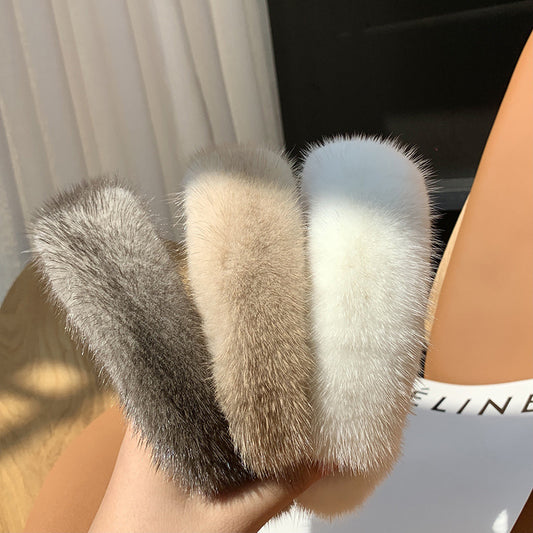 Hair Band Plush Mink Hair Band Candy Color