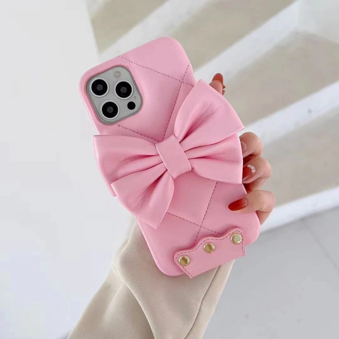 Fashion Butterfly Leather Crossbody Pearl Phone Case