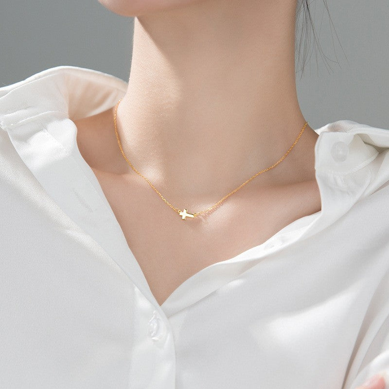 Simple Style Fashion Cross Clavicle Necklace