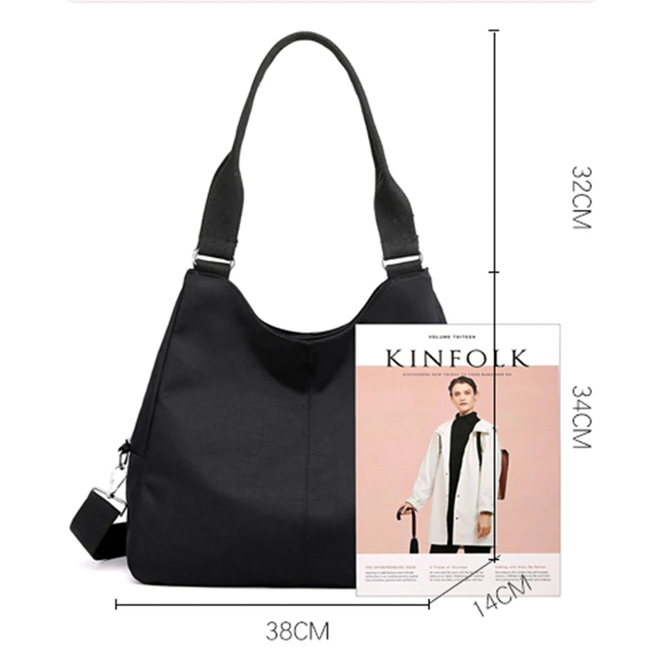 2024 Summer Style Causual Nylon Tote Fashion Messenger Shoulder Bag Nylon Handbag Large Capacity Big Women's Tote Shopping Bag