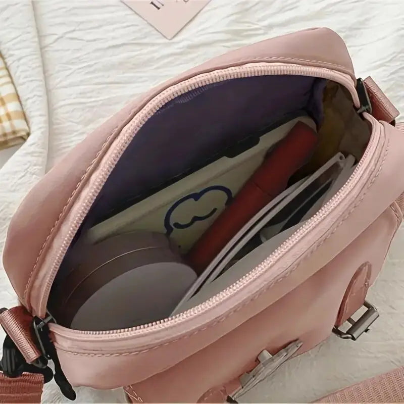 Crossbody Bag for Girls Student Single Shoulder Canvas Bag Kawaii Colorblock Preppy Bag Crossbody Bag For School