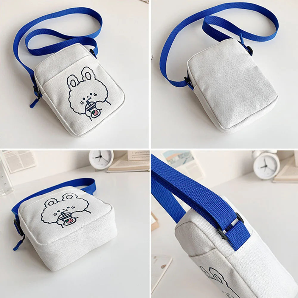 Cute Canvas Small Bag Female Large Capacity Travel Crossbody Bag Fashion Student Girl Shoulder Bags For Teenager Messenger Bags