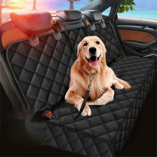 Dog Car Rear Seat Protective Cover Waterproof Dirt Resistant Pet Seat Cover Black Shoulder Strap Hammock Pet Travel Mattress