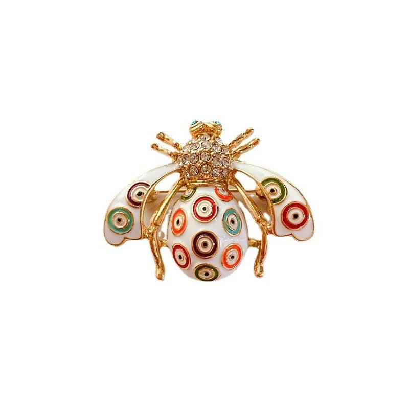 Fashion Women Enamel Bee Brooch Pin Vintage Metal Insect Creative Jewelry Accessories Drop Oil Broooches Pins Badges For Lady