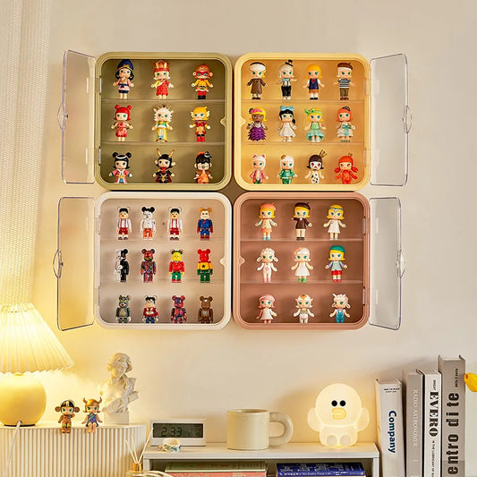 Wall Mounted Showcase Clear Acrylic Blind Box Jewelry Figures Display Case Figures Stand Dust Display Proof Doll Toy Storage Box