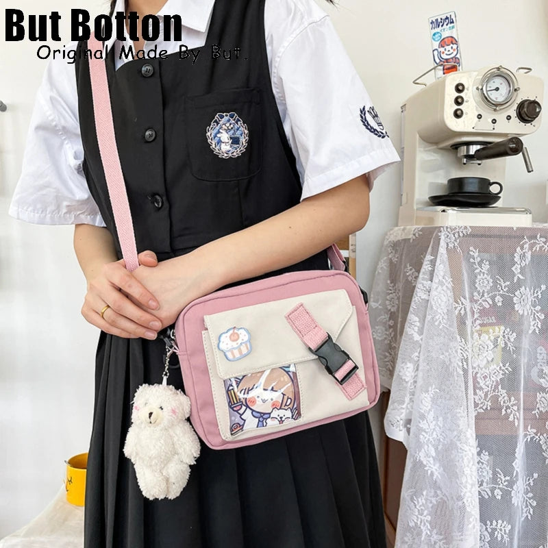 Japanese Women Lovely Cartoon Itabag Shoulder Bag Korean Sweet Lolita girl Student Canvas Crossbody Bags Messenger bags 2022