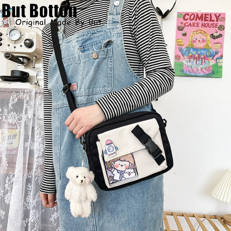 Japanese Women Lovely Cartoon Itabag Shoulder Bag Korean Sweet Lolita girl Student Canvas Crossbody Bags Messenger bags 2022