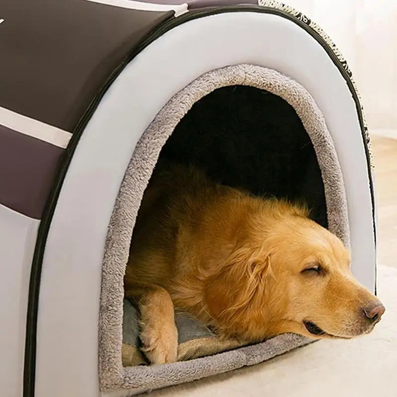 Soft Cozy Dog House With Fluffy Mat 45x35x35cm Detachable Non-Slip Pet Warm House Nest Winter Supplies For Cats Kitten Puppy