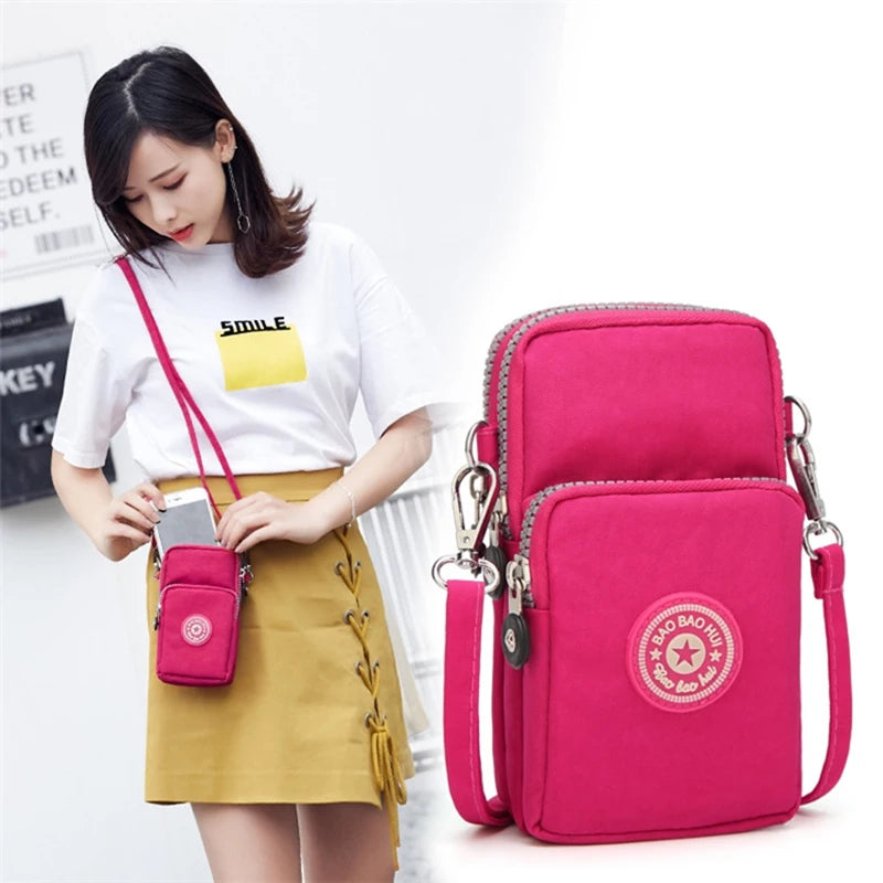 Small Shoulder Bags Nylon Women Mobile Phone Bags Mini Female Messenger Purse Lady Wallet New 2024 Female CrossBody Bag