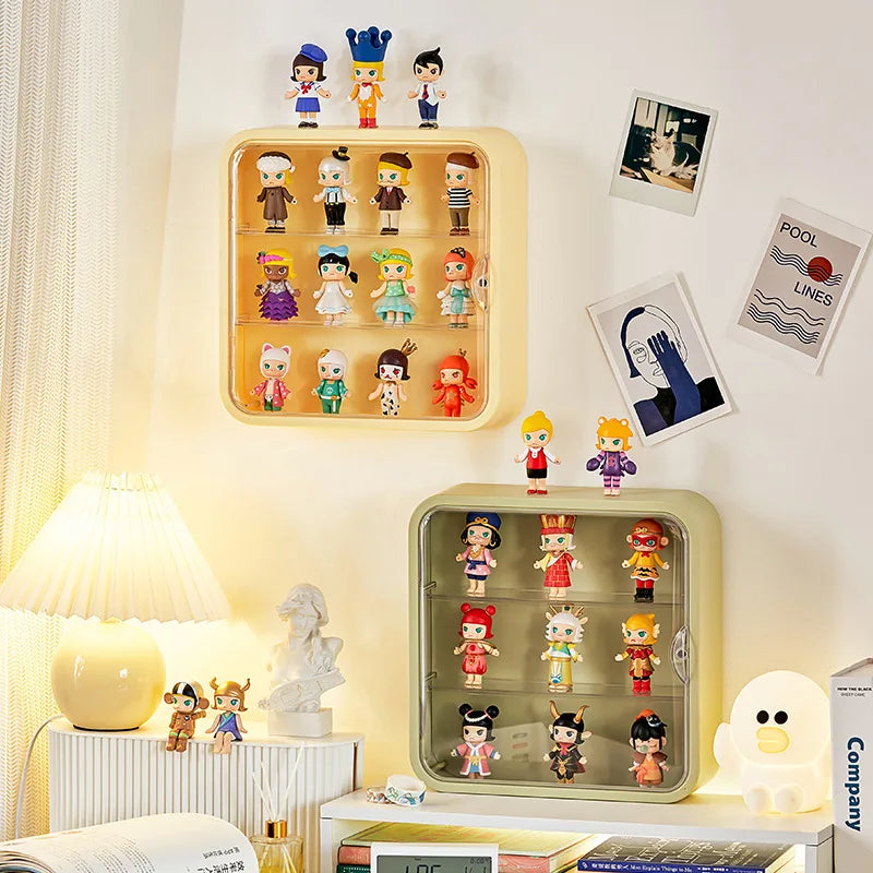 Wall Mounted Showcase Clear Acrylic Blind Box Jewelry Figures Display Case Figures Stand Dust Display Proof Doll Toy Storage Box