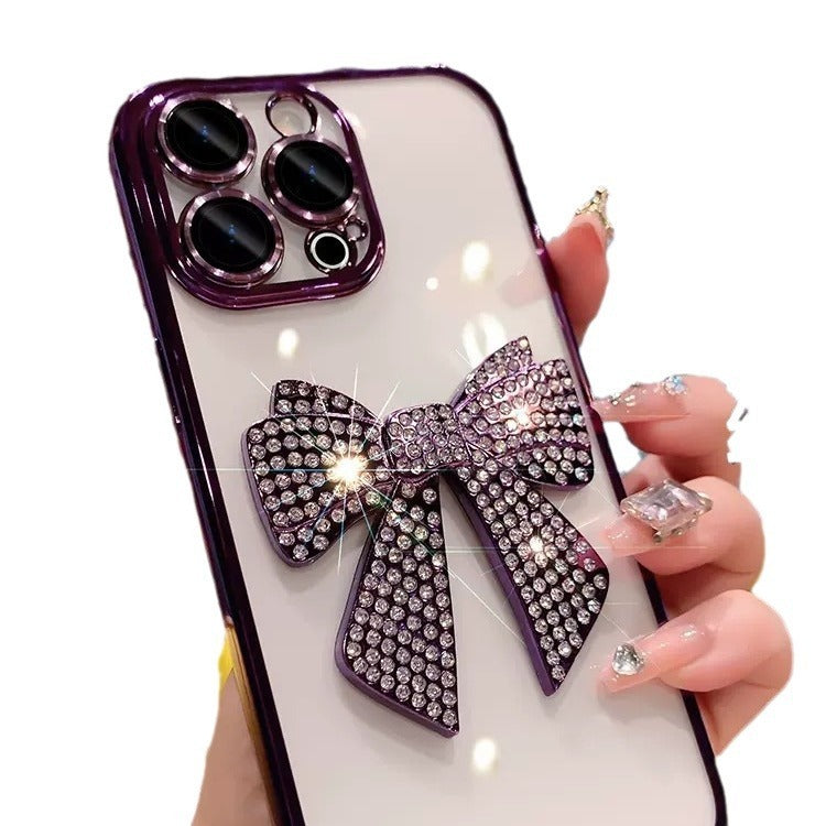 Electroplating Comes With Lens Protector Diamond Bow Phone Case