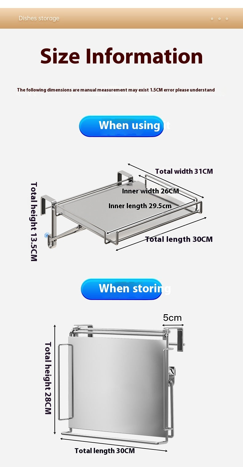 Stainless Steel Foldable Kitchen Countertop Commodity Shelf