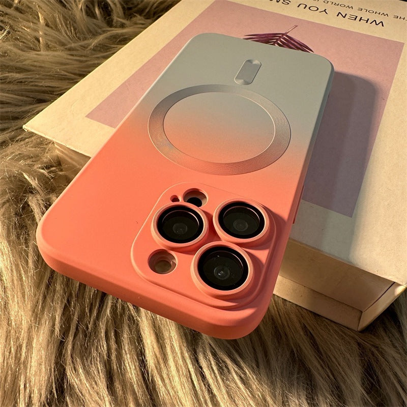 Liquid Silicone Two-tone Gradient Magnetic Phone Case