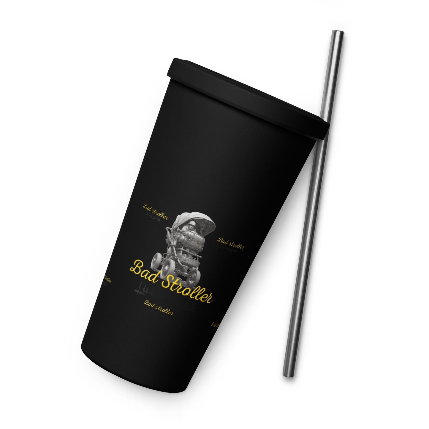 Bad stroller Insulated tumbler with a straw