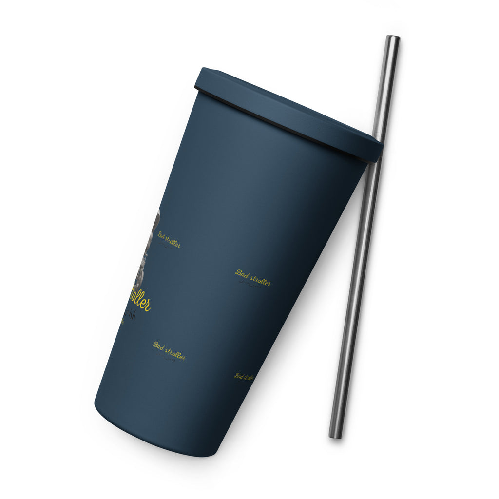 Bad stroller Insulated tumbler with a straw