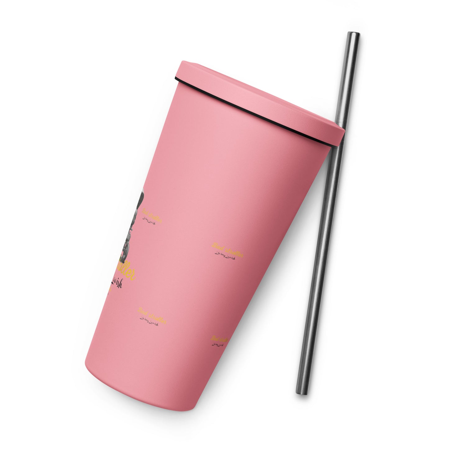 Bad stroller Insulated tumbler with a straw