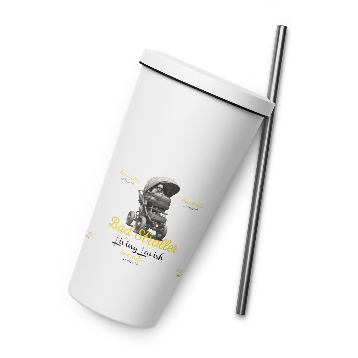 Bad stroller Insulated tumbler with a straw